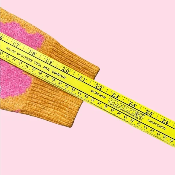 Bibi Orange and Pink Crew Neck Sweater with leopard Playful Pattern Size L - Picture 7 of 11